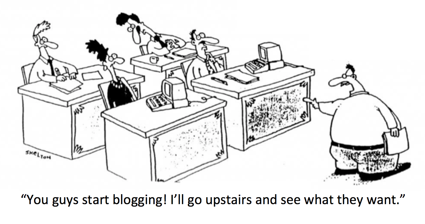 You guys start blogging. I'll go upstairs and see what they want.